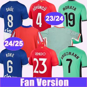 24 25 CORREA SAVIC Mens Soccer Jerseys MOLINA MORATA BARRIOS KOKE R. DE PAUL LEMAR M. LLORENTE WITSEL 23 24 Home Away 3rd Football Shirts