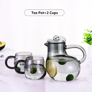 Water Bottles 1300ML Bird Shaped Glass Pitcher Jug With 400ML Mug Beverage For /Cold Tea Pot Cup Sets Clear