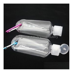 Packing Bottles Wholesale 50Ml Empty Alcohol Spray Bottle With Key Ring Hook Clear Transparent Plastic Hand Sanitizer For Travel Drop Dh49G
