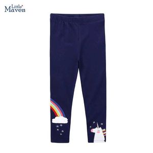 Palza di leggings pantaloni piccoli maven maven cotone pantaloni per bambini pantaloni per bambini abbigliamento cartone animato ricamo arcobaleno unicorno wx5.29