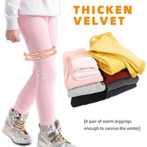 Legginsy Rajstopy Spodnie Dzieciowe ggania dla małych dziewcząt Zima grubość plus aksamitne ciepłe spodnie dziecięce dystrykty