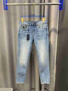 Mäns jeans designer högkvalitativ märke mens jeans bekväm andlig bomullsblandning material blå casual blyerts byxor lyxdesigner jeans ck9c