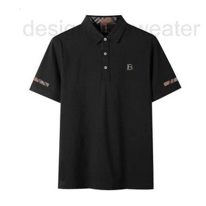 Herrpolos designer 24 ny affär gentleman casual flip over nack t-shirt kort ärm rutig modet mångsidig polo tröja för män az8x