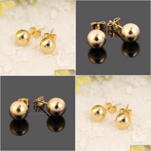 Earring Back Sky Talent Bao Wholesale 10Mm Ball Yellow Gold Gf Shape Classic Design Earrings For Women Jewelry Drop Delivery Dhgarden Dhxb3