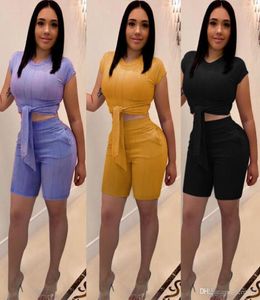 Hisimple 2019 Coldker Women Short Set da due pezzi per abbigliamento da donna maglietta corta e pantaloni set sportivi per le dimensioni Plus S3XL8869534