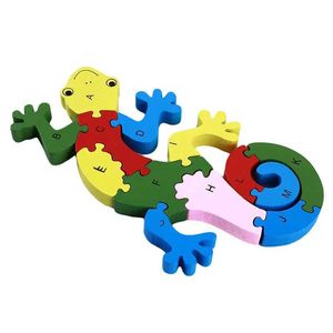 Liczenie matematyki Zabawki Inteligence Usul Nowa wczesna edukacja, aby zrozumieć liczbę kolorów Tters Trójwymiarowe puzz drewniane dzieci puzz gecko zabawki wx5.29