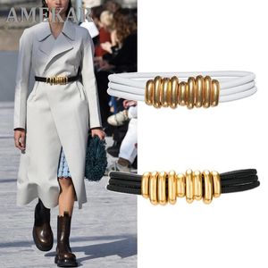 Belts 2021 Designer Women High Quality Elastic Long Belt Waist Gold Buckle Fashion Ceinture Femme Waistband 242q