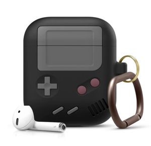 Adventure Time Black Grey Game Boy Machine Silicone Bluetooth Wireless Headphone Cover for Apple Airpods 1 2 Pro Protective Chargi4015292