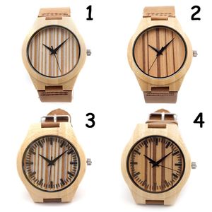 2015年の最新の竹時計アナログエレガントなユニセックス木製時計男性のためのカジュアルクォーツリストウォッチ贈り物