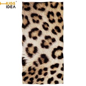 Hugsidea Leopard Print Zebra Python Tiger Giraffe Animal Beach Microfiber Bathクイックドライハンドフェイスタオルブランケット201217 272f