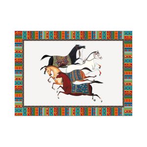 Mode lyxigt tryckt placemat Western Food Waterproof Anti-Scald Table Mat Horse Series Placemat