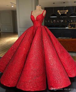 Red Evening Promi -Kleider Spaghetti ärmellose Rüste Pailletten Ballkleid Robe de Soiree Custom Made Princeanera Kleid