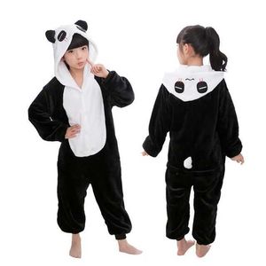 Pijamalar Erkek Kızlar Pazen Kış Sıcak Panda Kigurumi Pijama Onesie Kids Pijamas Kigurumi Battaniye Uyuyan Çocuk Uykaşısı Y240530