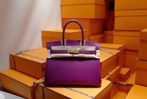 Ari Handmade Beeswax Thread Handmade Platinum Bag 30 Leather Has Leather Sea Anemone Purple Gold Buckle Handmade Women's Bag Epsom