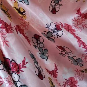 Flower Soft Satin Sateen Tilda Craft Polyester Fabric Silky Printed DIY Sewing Textile