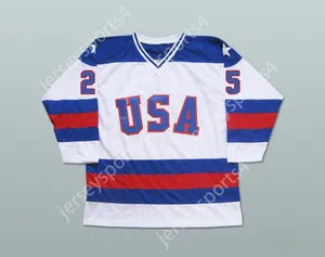 Custom 1980 Miracle on Ice Team USA Buzz Schneider 25 Hockey Jersey Cucite S-M-L-XL-XXL-3XL-4XL-5XL-6XL