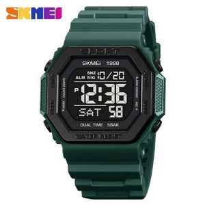 Wristwatches Skmei Mens Military Countdown Watch 5Bar Waterproof Alarm Clock Reloj Hombre Backlit Digital Sports Shoes Q240529