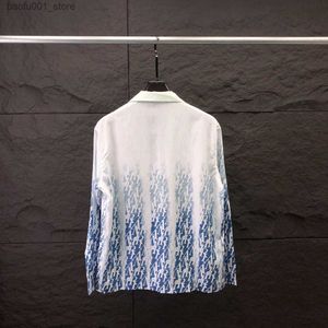 Męskie polo chemise luksusowa koszula męska długa designerka krótkie rękawy moda niebieska marka literowa sukienka dwuczęściowa zestaw Asian rozmiar m-3xl yyg Q240530
