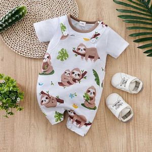 Rompers Newborn Baby Clothes Animal-Print Fashion Infant Jumpsuit Toddler Short Sleeve One-piece Pajamas Girl Boy Bodysuit Summer Romper Y2405309VJ8