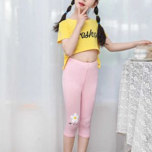Leggings Tights Trousers Childrens solid color printed pants suitable for girls elastic tight spring summer soft childrens sports WX5.29WDCE