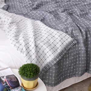 Cobertores Japão Clanta de algodão de verão para a cama Sofá xadre
