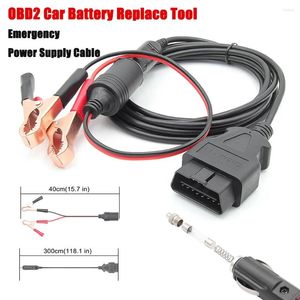 Automotive Battery Byt ut diagnostiska verktyg OBD II CAR ECU Memory Saver Plug Universal Emergency Supply Cable