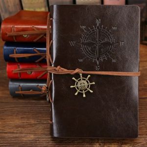 Writing Journal Spiral Notebook Diary Notepad Vintage Nautical Pirate Anchors PU Leather Retro Pendants Note Book Sketchbook 240521