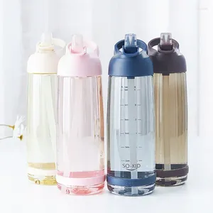 Бутылки с водой на открытом воздухе с соломенной спортивной экологически чистой утечка детской школьной крышка поход