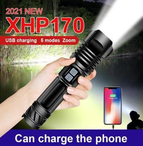 Flashlights Torches 600000 LM Powerful XHP170 9 Core LED Torch Rechargeable Tactical Zoom 1865026650 Battery For Flash Light4088016