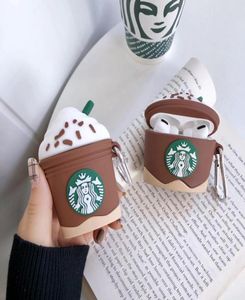 Headsetillbehör för AirPod 1 och 2 Pro Luxury Silicone Cute 3D Case Cover Coffee Cherry Ice Cream Design Wireless BL1080932