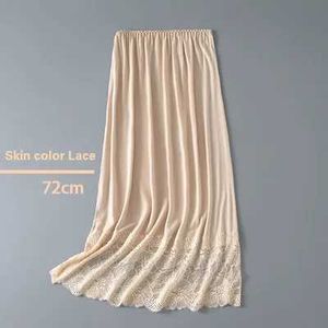 Skirts Basic Underskirt Modal Womens Smooth Solid Color Underskirt Elastic Waistband Petticoat for Party Dress Skirt Y240528