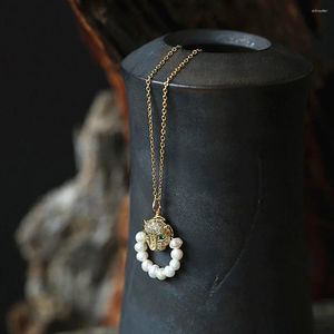Подвески натурального жемчужного колье ожерелья ожерелье с воротником леопарда подвеска на герб 14 тыс. Золота
