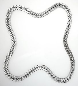 One peça sem fivela Tom de prata em aço inoxidável Mens em Chain Polished Colar5167534