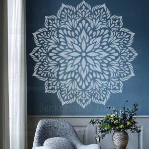 60 cm - 100 cm stencil för att måla stora mandala extra stora vägggolvmall blomma väggar målar tegelmallar mönster s096