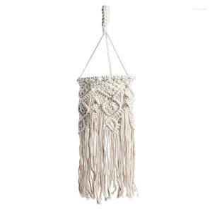 Tapestries Macrame Lamp Shade Boho Hanging Pendant Light Cover Modern Office Bedroom Living