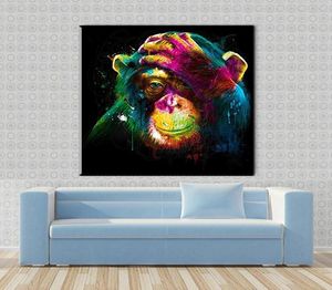 Modern Abstract Watercolor Wall Art Thinking Monkey Canvas Painting Home Decor Graffiti Wall Pictures for Living Room Animal Poste6915975