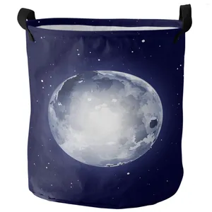 Bolsas de lavanderia à lua esfera redonda estrelada estrelas estreladas cestas sujas cestas caseiras roupas de casa para crianças armazenamento de brinquedos de brinquedos