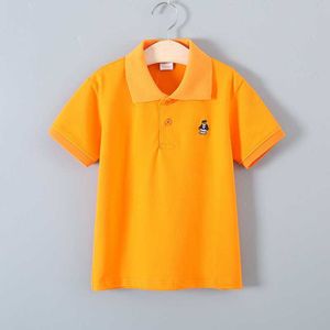 Polos polo dziecięce krótkie rękawy siedem kolorowej solidnej koszuli polo 3-14-letnia T-shirt Childrens WX5.29