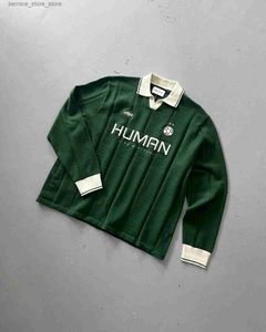 Erkek Sweaters İngiltere tarzı erkekler retro futbol örgü kazak kadınlar moda hip hop dönüş yakalı sweatshirt sokak kıyafetleri y2k gevşek kazaklar q240530