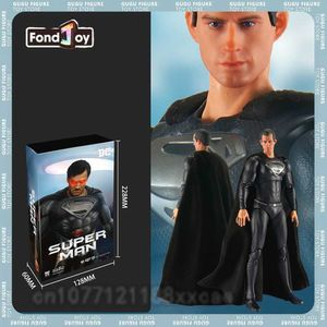 Action Toy Figures Fondjoy Black Superman Figure League League League 1 9 Модель сбора игрушек в складе в коллекционные комнаты Toys Toys Kids Gifts G240529