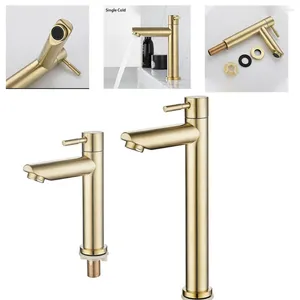 Bathroom Sink Faucets G1/2Inch Basin Tap 304 Stainless Steel Home Vintage Brushed Gold Cold Faucet