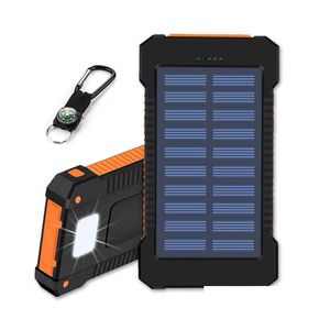 Cell Phone Power Banks 20000Mah Solar Bank Highlight Led 2A Output Portable Charger And Cam Lamp For Outdoor Charging Drop Delivery Ph Ot3Mg