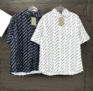 Wysokiej jakości męskie koszule Paris Designer męski damska koszula Black White Pełna litera Button Up Godigan Fashion Man krótkie rękawowe koszulka T-shirt