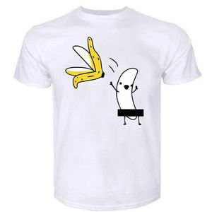 Mäns T-shirts Mens Mens Naken Banan Mönster Solid Color Short Sleeved Crew Halsbindning T-shirt Överdimensionerade Casual Clothing för både höga och höga individer som är bästsäljande L2405