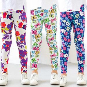 Leggings tights shorts childrens da moda gggs primavera e outono garotas de flor das calças estampadas meninas meninas suaves gggs de crianças finas 2-12y wx5.29