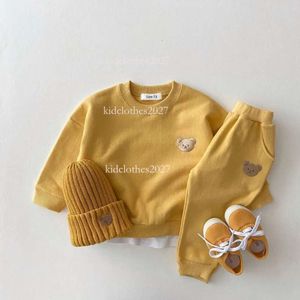 Outfits Set di abbigliamento per bambini Balco di abbigliamento per neonati simpatici ricamo da ricamo e pantaloni 2 pezzi Sport Sport Fashi