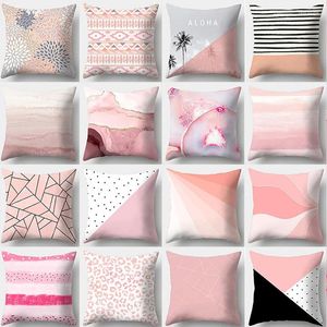 Pillow Pink Prints Pillowcase Decorative Sofa Case Bed Cover Home Decor Car Geometric Stripe
