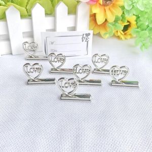 Party Favor 10pcs X Wholesales Silver Love Place Card Holder Table Centerpiece Name Holders Wedding Favors Decorations Supplies