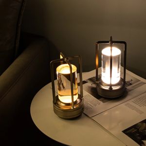 1pcs Morden 스타일 LED 터치 베드룸 레스토랑 바드 옆 야간 조명 충전식 테이블 램프를위한 현대식 크리스탈 테이블 램프