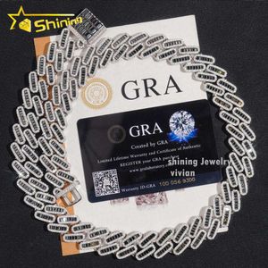 PASS TESTER Sterling Sier Diamond Necklace VVS Black Moissanite Hip Hop Iced Out Cuban Link Chain